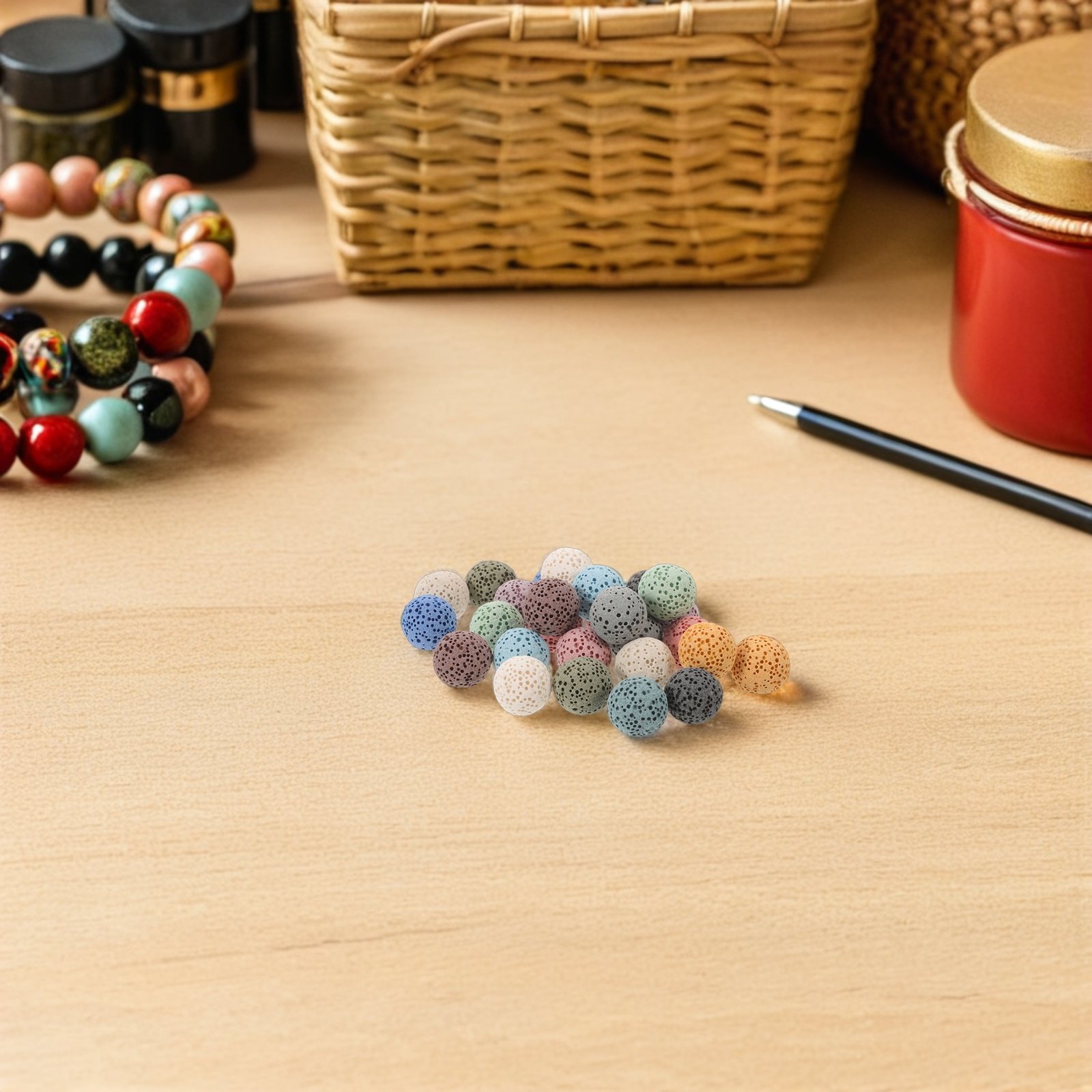 Home Fragrance And Diffuser - 26Pcs Volcanic Rock Aromatherapy Stone Beads