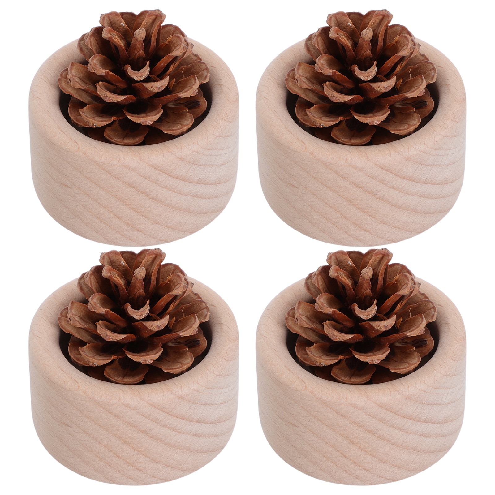 Home Fragrance And Diffuser - 4Pcs Wood Grain Mini Essential Oil