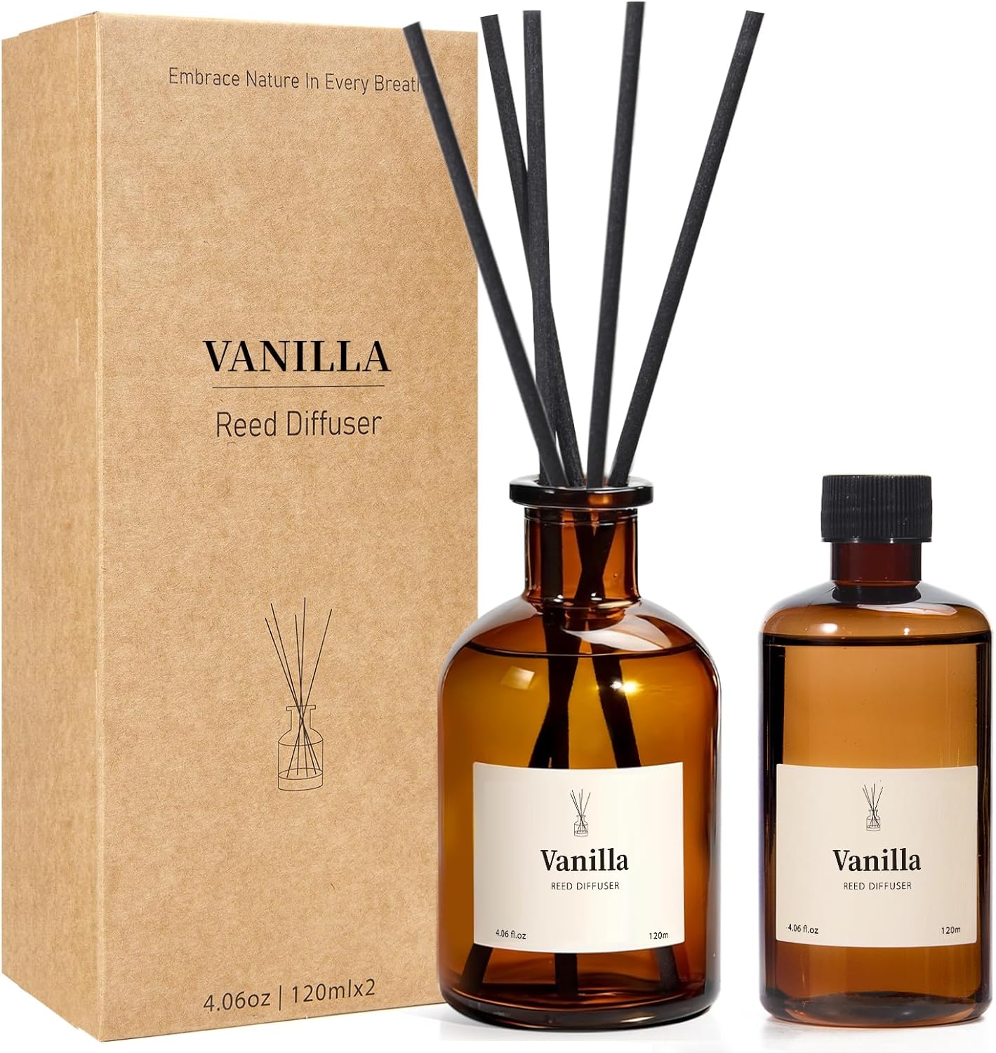 Home Fragrance Vanilla Reed Diffuser - Vanilla Reed Diffuser Set, 8.12 fl