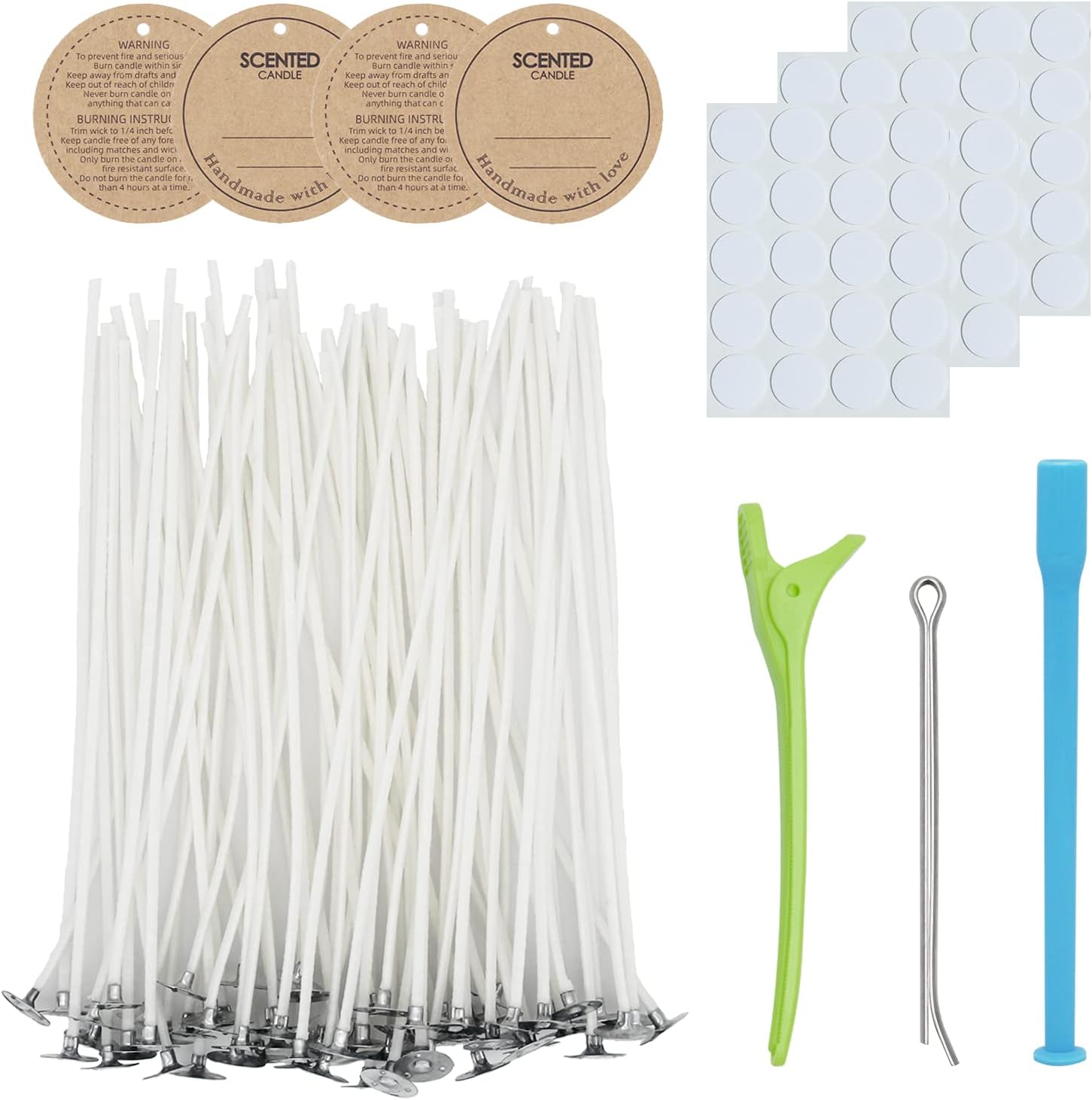 Wooden Wick Candle - 60 Cotton Candle Wicks Kit with
