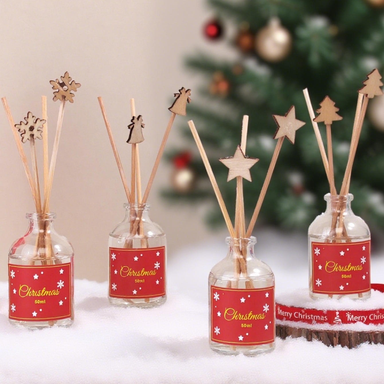 Home Fragrance Vanilla Reed Diffuser - 50ml Flameless Home Fragrance Christmas Aromatherapy