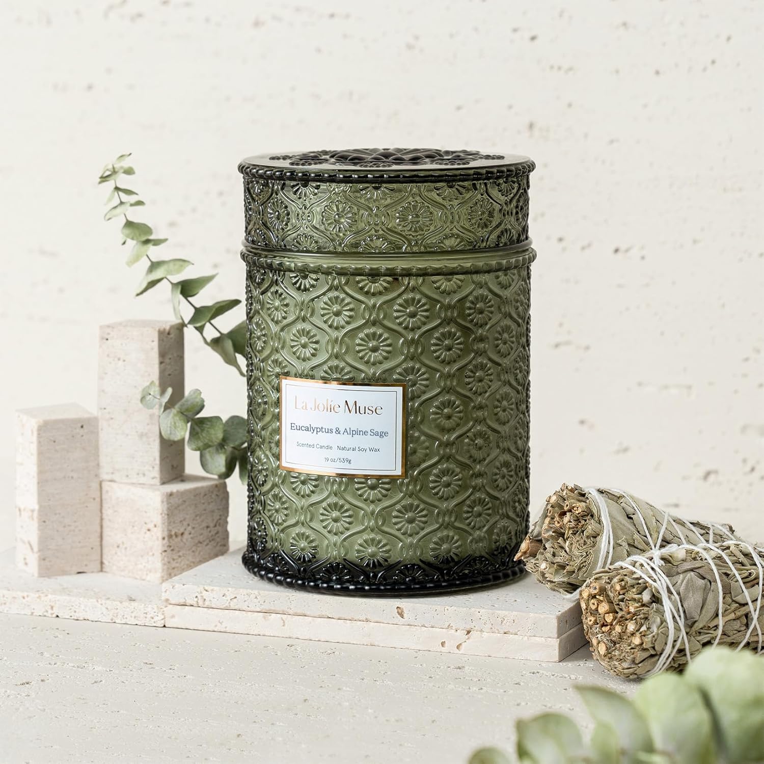 Eucalyptus & Sage Candle for H - Wooden Wick Candle recensione e prezzo