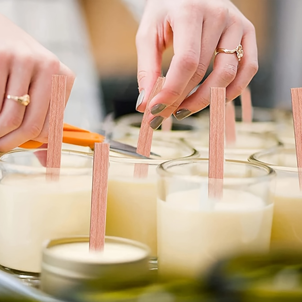 100Pcs Wooden Wicks with Base  - Wooden Wick Candle recensione e prezzo