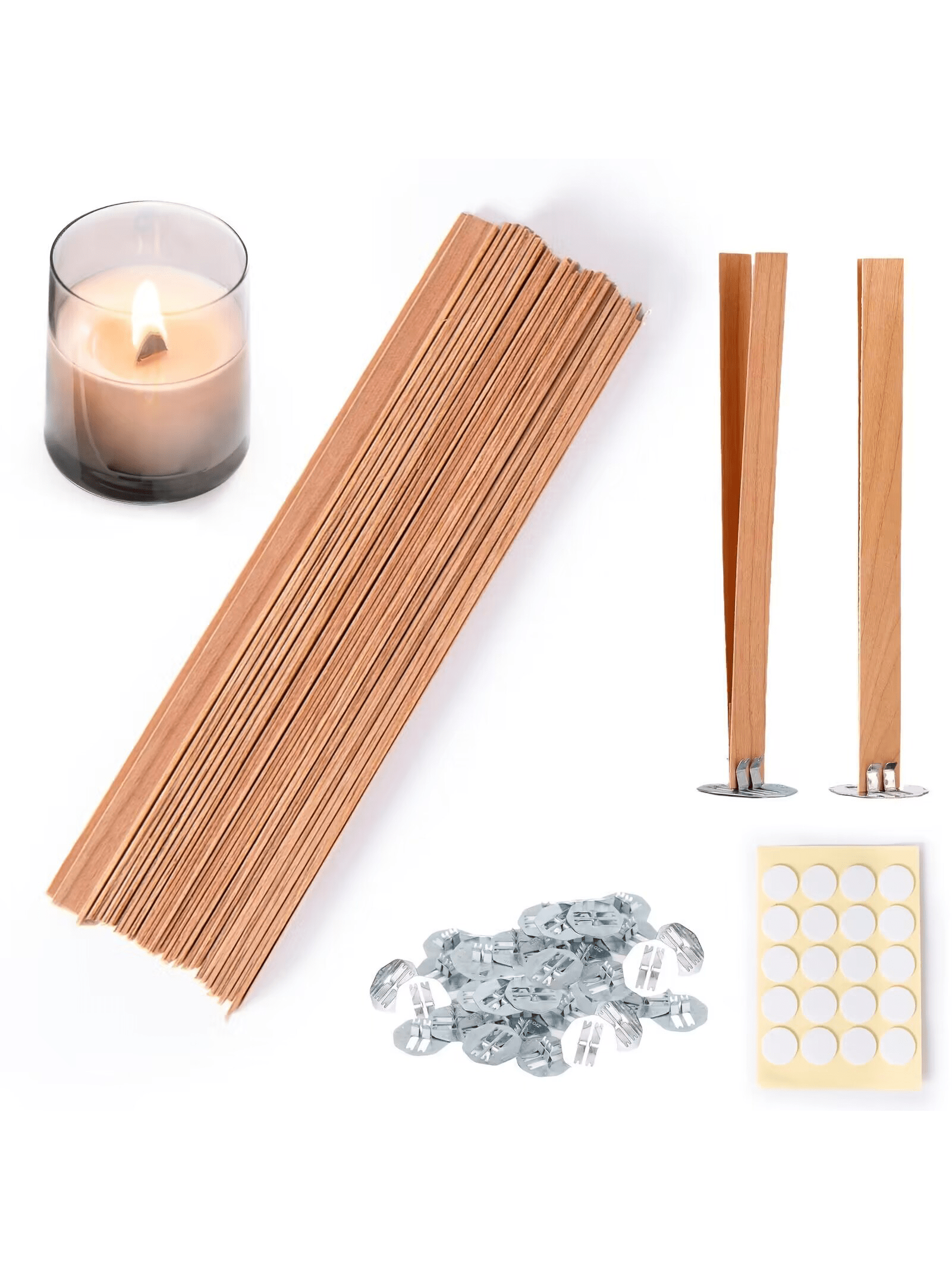 40Pcs Smokeless Cherry Wood Ca - Wooden Wick Candle recensione e prezzo