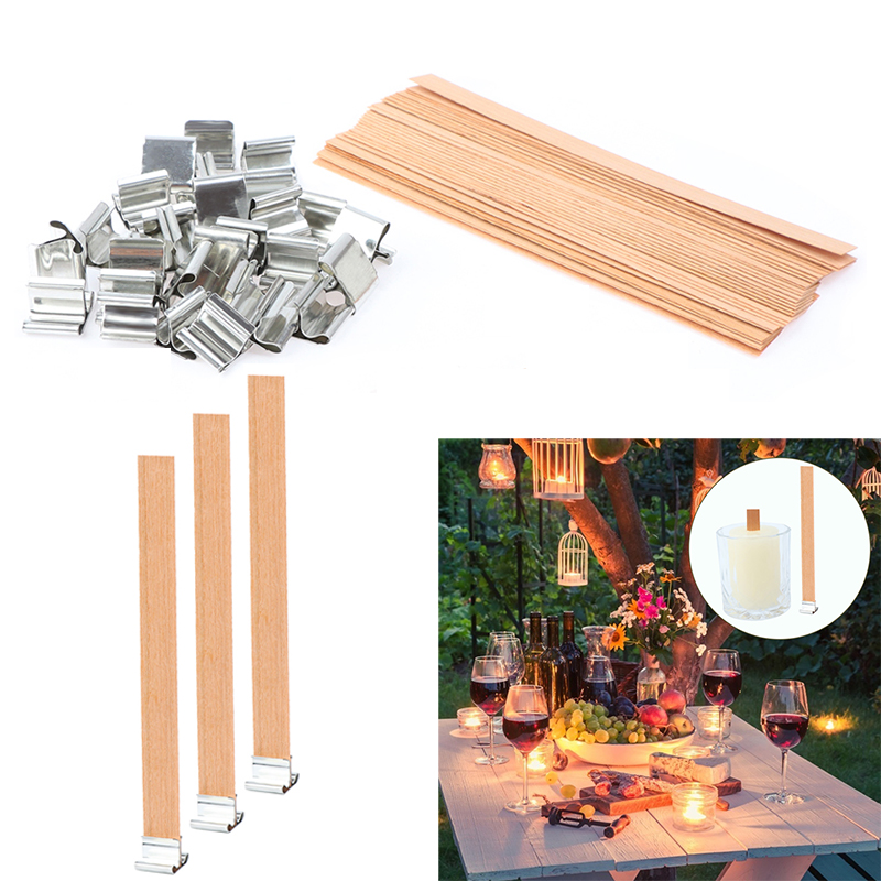 10set 13cm Wooden Candles Wick - Wooden Wick Candle recensione e prezzo