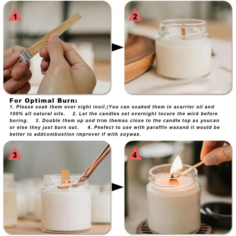 100Pcs Premium Wooden Candle W - Wooden Wick Candle recensione e prezzo