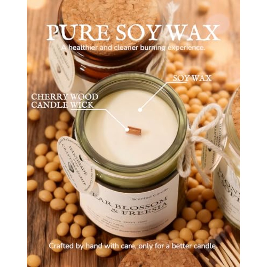 3 Pack Non-Toxic Soy Wax Scent - Wooden Wick Candle recensione e prezzo