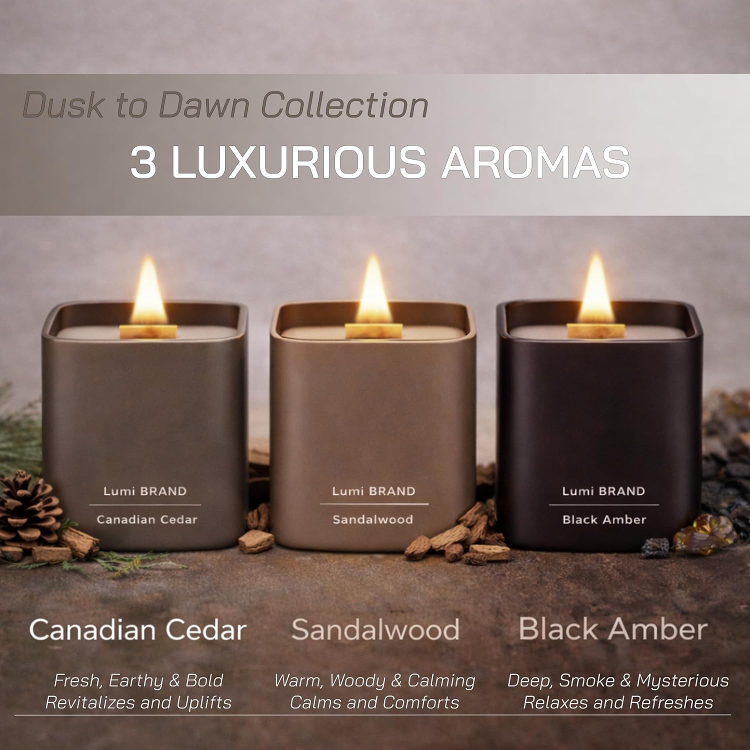 Set of 3 Scented Soy Candles w - Wooden Wick Candle recensione e prezzo