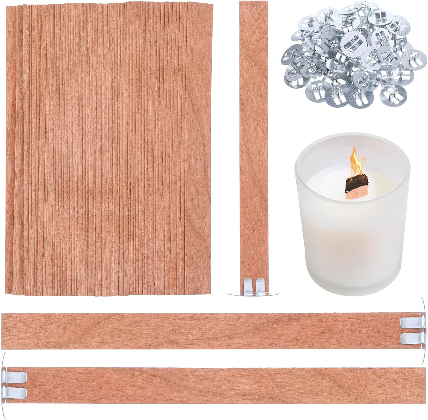 60Pcs Wood Wicks for Candles M - Wooden Wick Candle recensione e prezzo